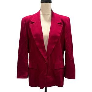 Vintage Pendleton Jacket Womens 12 Red Wool Blazer Single Button USA Made
